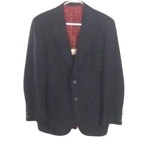 100% Cashmere Mongolian Vintage Navy Blue Blazer Men’s